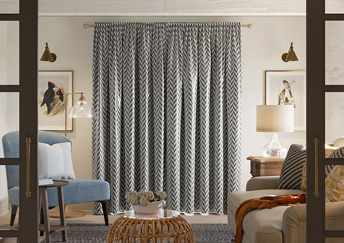 Chevron Stripe, Charcoal - Made to Measure Curtains - Image 7